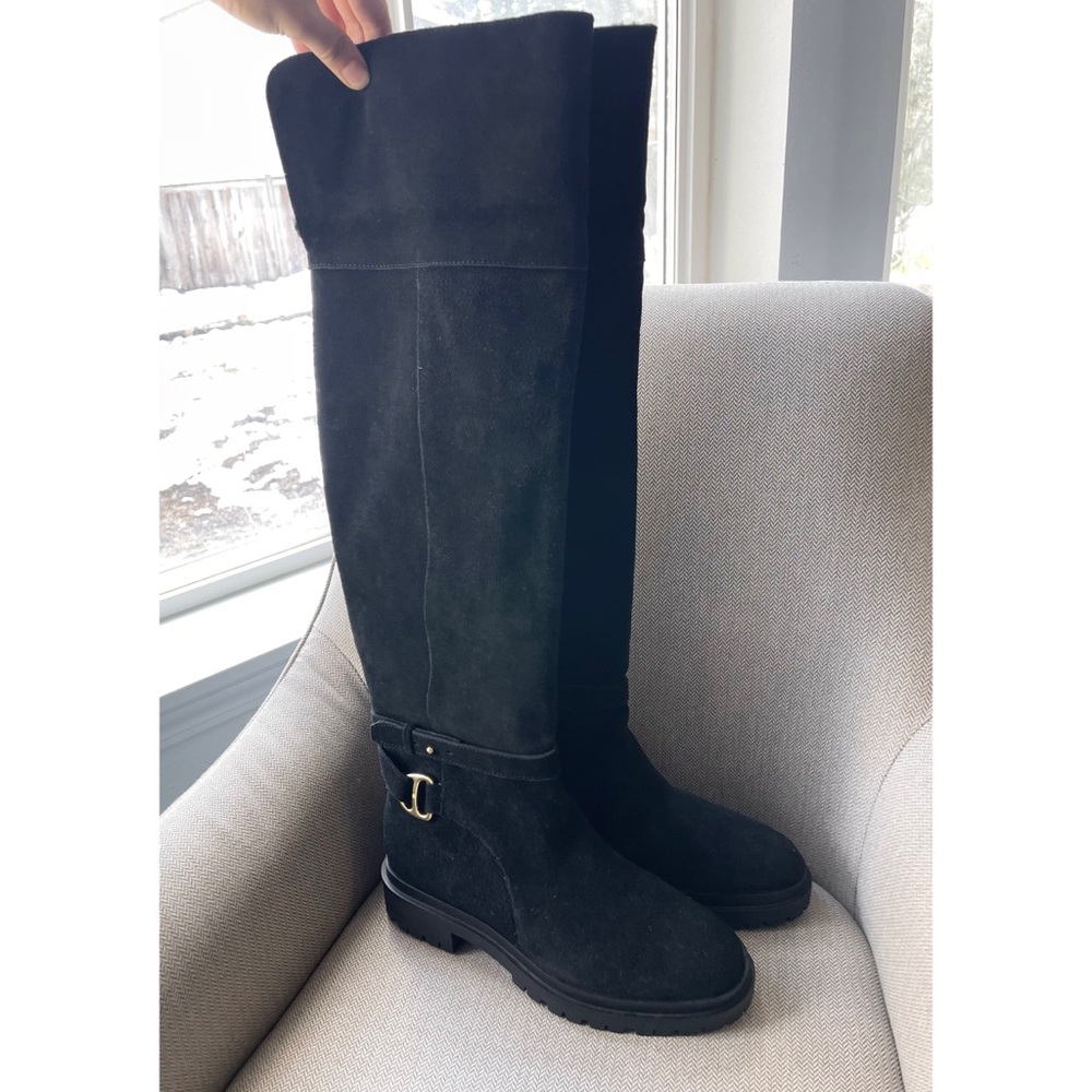LAUREN RALPH LAUREN Cristine Suede Shearling Convertible Over the Knee Boots 8